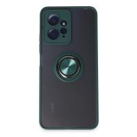 Newface Xiaomi Redmi Note 12 4G Kılıf Montreal Yüzüklü Silikon Kapak - Yeşil