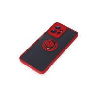 Newface Xiaomi Redmi Note 12 4G Kılıf Montreal Yüzüklü Silikon Kapak - Kırmızı