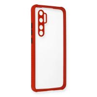 Newface Xiaomi Mi Note 10 Lite Kılıf Miami Şeffaf Silikon - Kırmızı