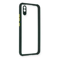 Newface Xiaomi Redmi 9A Kılıf Miami Şeffaf Silikon - Koyu Yeşil