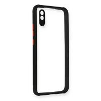 Newface Xiaomi Redmi 9A Kılıf Miami Şeffaf Silikon - Siyah