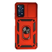 Newface Xiaomi Redmi Note 11 Pro Kılıf Pars Lens Yüzüklü Silikon - Kırmızı
