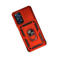 Newface Xiaomi Redmi Note 11 Pro Kılıf Pars Lens Yüzüklü Silikon - Kırmızı