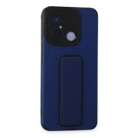 Newface Xiaomi Redmi 12C Kılıf Mega Standlı Silikon - Mavi