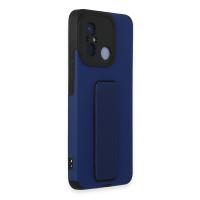 Newface Xiaomi Redmi 12C Kılıf Mega Standlı Silikon - Mavi