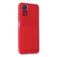 Newface Xiaomi Redmi Note 11S Kılıf Kelvin Kartvizitli Silikon - Kırmızı
