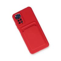 Newface Xiaomi Redmi Note 11S Kılıf Kelvin Kartvizitli Silikon - Kırmızı
