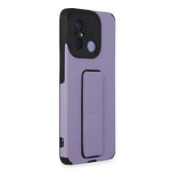 Newface Xiaomi Redmi 12C Kılıf Mega Standlı Silikon - Lila