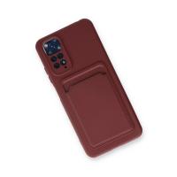 Newface Xiaomi Redmi Note 11S Kılıf Kelvin Kartvizitli Silikon - Bordo