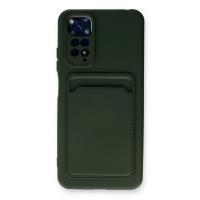 Newface Xiaomi Redmi Note 11S Kılıf Kelvin Kartvizitli Silikon - Koyu Yeşil