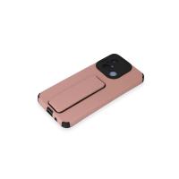 Newface Xiaomi Redmi 12C Kılıf Mega Standlı Silikon - Pudra