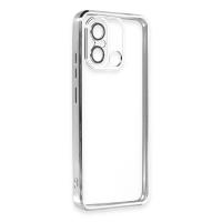 Newface Xiaomi Redmi 12C Kılıf Razer Lensli Silikon - Gümüş