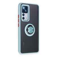 Newface Xiaomi Mi 12T Pro Kılıf Montreal Yüzüklü Silikon Kapak - Buz Mavi