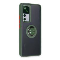 Newface Xiaomi Mi 12T Pro Kılıf Montreal Yüzüklü Silikon Kapak - Yeşil