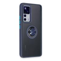 Newface Xiaomi Mi 12T Pro Kılıf Montreal Yüzüklü Silikon Kapak - Lacivert