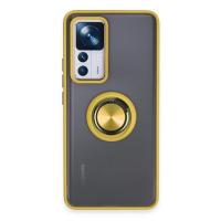 Newface Xiaomi Mi 12T Pro Kılıf Montreal Yüzüklü Silikon Kapak - Sarı