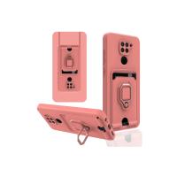 Newface Xiaomi Redmi Note 9 Kılıf Zuma Kartvizitli Yüzüklü Silikon - Pembe