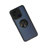 Newface Xiaomi Redmi 10C Kılıf Montreal Yüzüklü Silikon Kapak - Siyah