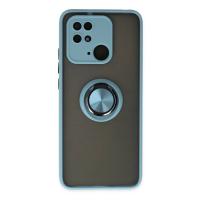 Newface Xiaomi Redmi 10C Kılıf Montreal Yüzüklü Silikon Kapak - Buz Mavi