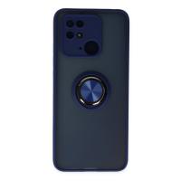 Newface Xiaomi Redmi 10C Kılıf Montreal Yüzüklü Silikon Kapak - Lacivert