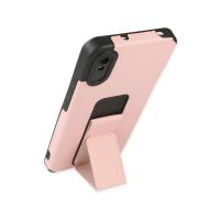 Newface Xiaomi Redmi 9A Kılıf Mega Standlı Silikon - Pudra