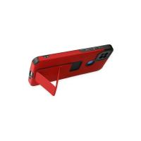 Newface Xiaomi Redmi 9C Kılıf Mega Standlı Silikon - Kırmızı