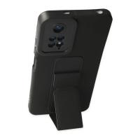 Newface Xiaomi Redmi Note 11 Kılıf Mega Standlı Silikon - Siyah