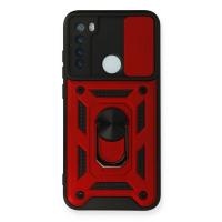 Newface Xiaomi Redmi Note 8 Kılıf Pars Lens Yüzüklü Silikon - Kırmızı