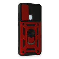 Newface Xiaomi Redmi Note 8 Kılıf Pars Lens Yüzüklü Silikon - Kırmızı