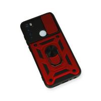 Newface Xiaomi Redmi Note 8 Kılıf Pars Lens Yüzüklü Silikon - Kırmızı