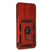 Newface Xiaomi Redmi Note 8 Pro Kılıf Pars Lens Yüzüklü Silikon - Kırmızı