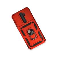 Newface Xiaomi Redmi Note 8 Pro Kılıf Pars Lens Yüzüklü Silikon - Kırmızı