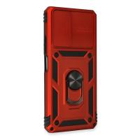 Newface Xiaomi Redmi Note 10 Pro Kılıf Pars Lens Yüzüklü Silikon - Kırmızı