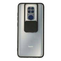 Newface Xiaomi Redmi Note 9 Kılıf Palm Buzlu Kamera Sürgülü Silikon - Siyah