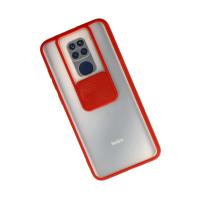 Newface Xiaomi Redmi Note 9 Kılıf Palm Buzlu Kamera Sürgülü Silikon - Kırmızı