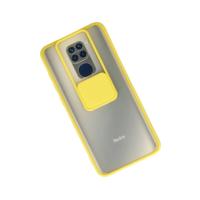 Newface Xiaomi Redmi Note 9 Kılıf Palm Buzlu Kamera Sürgülü Silikon - Sarı