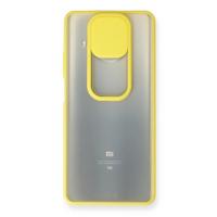 Newface Xiaomi Mi 10T Lite Kılıf Palm Buzlu Kamera Sürgülü Silikon - Sarı