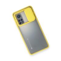 Newface Xiaomi Mi 10T Kılıf Palm Buzlu Kamera Sürgülü Silikon - Sarı