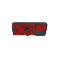 Newface Xiaomi Redmi Note 12 5G Kılıf Pars Lens Yüzüklü Silikon - Kırmızı