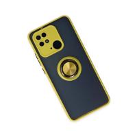 Newface Xiaomi Poco C40 Kılıf Montreal Yüzüklü Silikon Kapak - Sarı