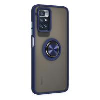 Newface Xiaomi Redmi 10 2022 Kılıf Montreal Yüzüklü Silikon Kapak - Lacivert