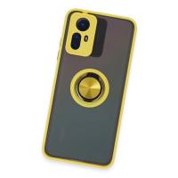 Newface Xiaomi Redmi Note 12S Kılıf Montreal Yüzüklü Silikon Kapak - Sarı