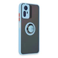 Newface Xiaomi Redmi Note 12S Kılıf Montreal Yüzüklü Silikon Kapak - Buz Mavi