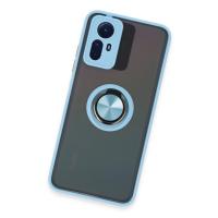 Newface Xiaomi Redmi Note 12S Kılıf Montreal Yüzüklü Silikon Kapak - Buz Mavi