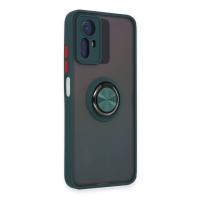 Newface Xiaomi Redmi Note 12S Kılıf Montreal Yüzüklü Silikon Kapak - Yeşil