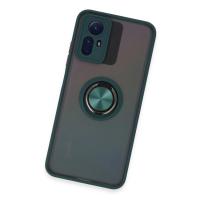 Newface Xiaomi Redmi Note 12S Kılıf Montreal Yüzüklü Silikon Kapak - Yeşil