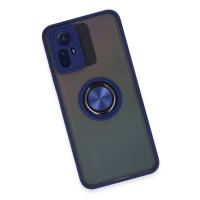 Newface Xiaomi Redmi Note 12S Kılıf Montreal Yüzüklü Silikon Kapak - Lacivert