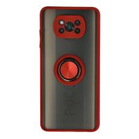 Newface Xiaomi Pocophone X3 Kılıf Montreal Yüzüklü Silikon Kapak - Kırmızı