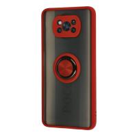 Newface Xiaomi Pocophone X3 Kılıf Montreal Yüzüklü Silikon Kapak - Kırmızı