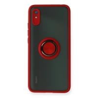 Newface Xiaomi Redmi 9A Kılıf Montreal Yüzüklü Silikon Kapak - Kırmızı